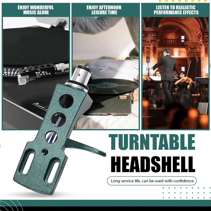 

A06F-Универсальный Hi-Fi DJ LP проигрыватель проигрывателей, крепление на голову из алюминиевого сплава, хромированный 4-контактный разъем, в комплект входят провода, зеленый цвет