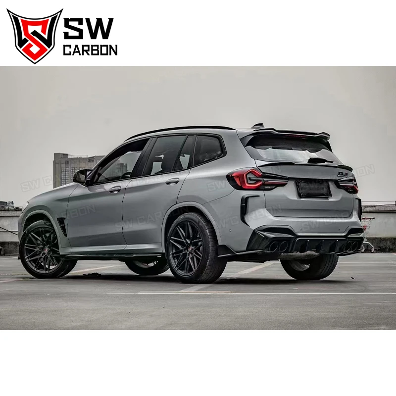 Carbon Fiber SQ Style Rear Diffuser for BMW X3M F97 LCi 2022+ Rear Bumper Lip Under Spoiler Splitter Rear Lip Body Kit