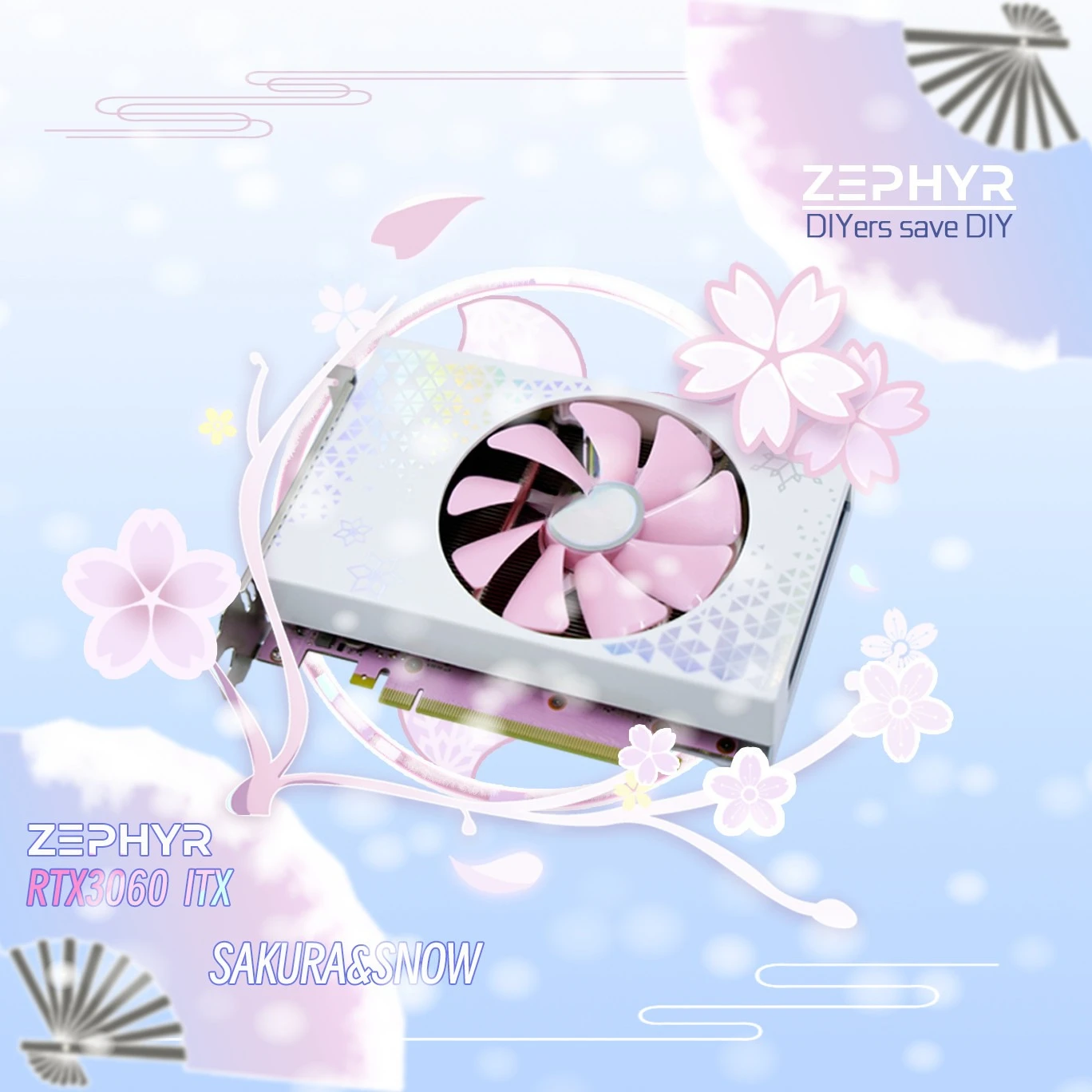 For RTX3060 ITX Sakura Snow 12G GDDR6 Graphics card