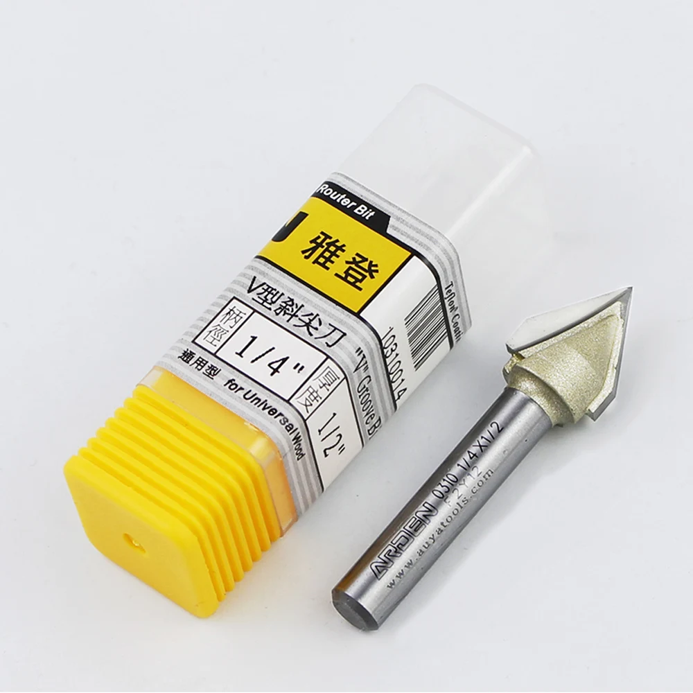 ARDEN Woodworking 3D Carving V Bit 45 60 120 150 Degree Engraving Router Bit Carbide V-shaped Bevel Tipped Milling Cutter MDF