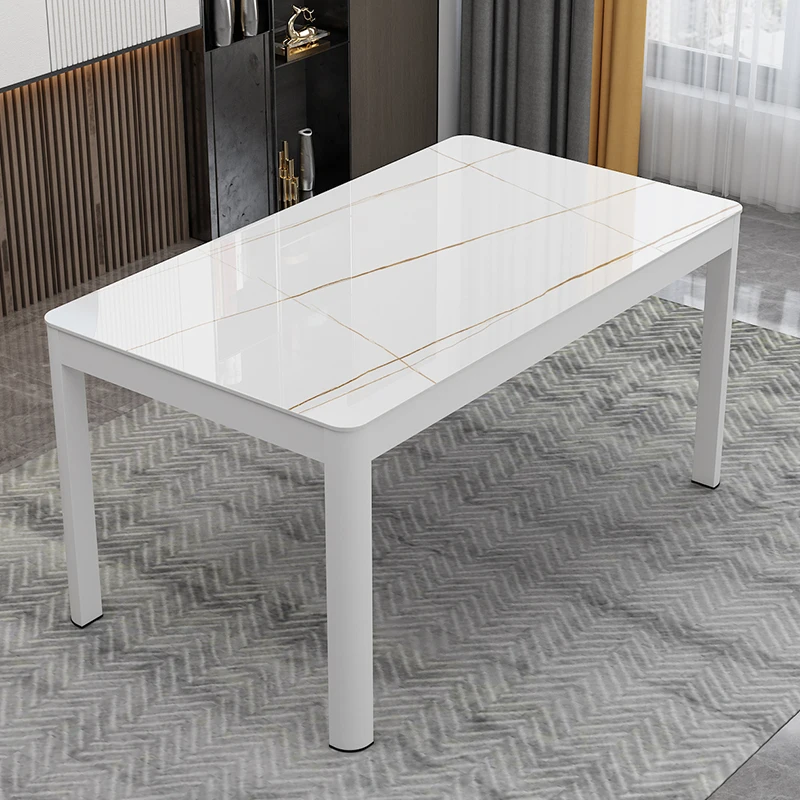 Mesa De Comedor De lujo blanca, decoración clásica para el hogar, 120X80