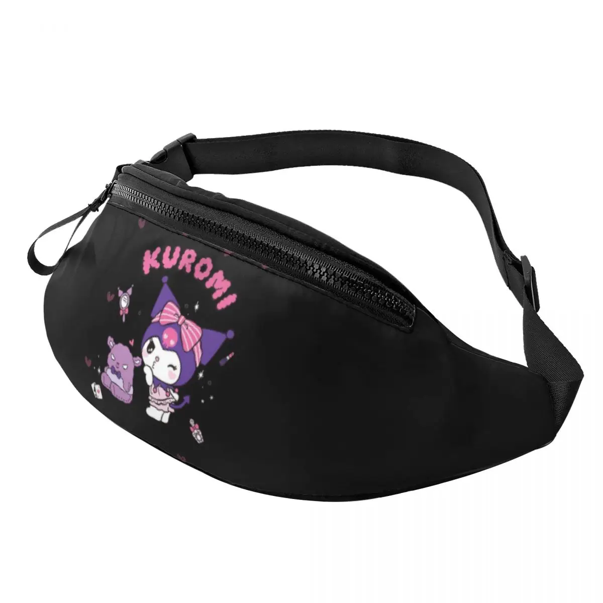 

Custom New Anime Kawaii Kuromi Fanny Pack Women Men Fashion Crossbody Waist Bag for Travel Cycling Phone Money Pouch