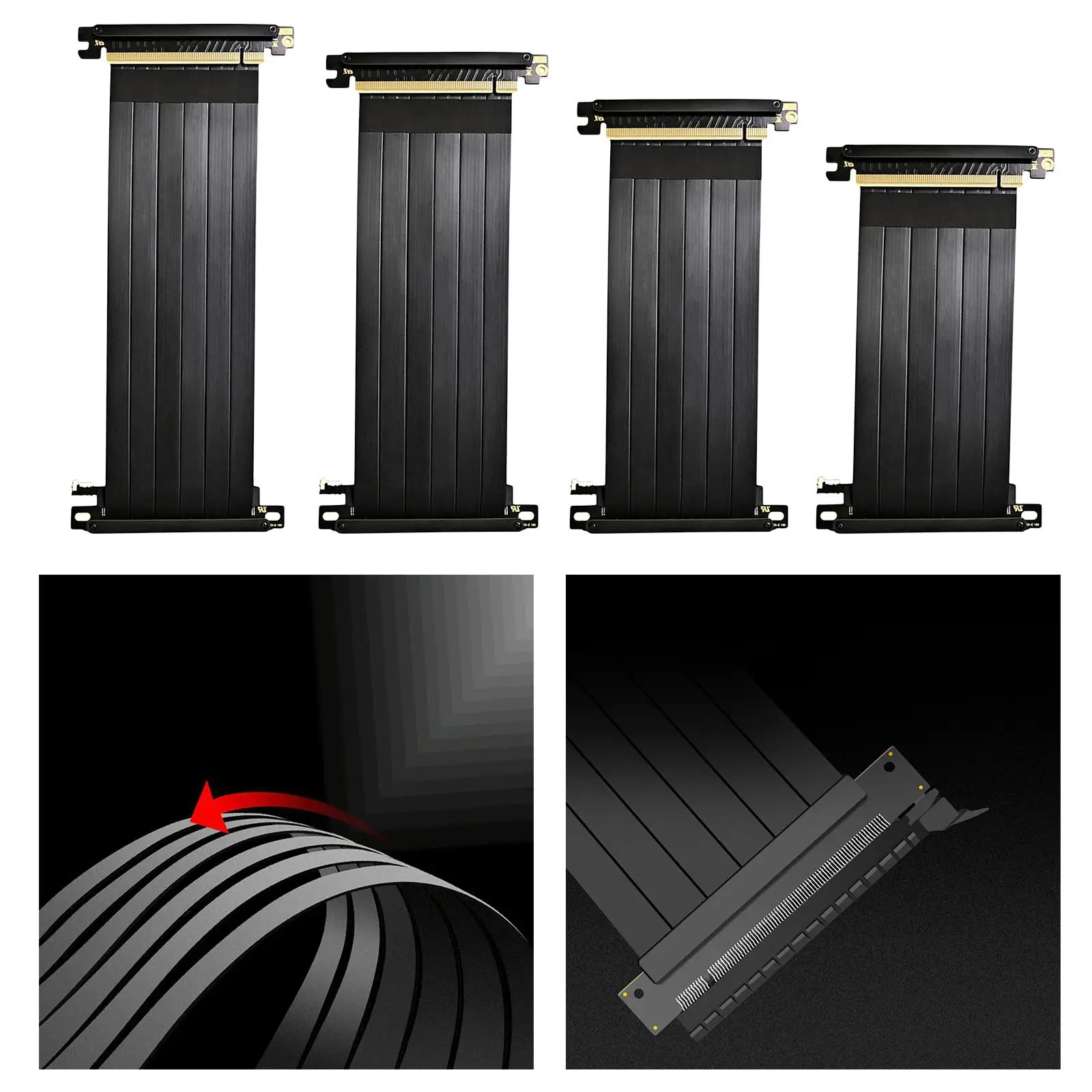 

180 градусов черный полноскоростной 3,0 PCIE X16 Riser кабели удлинитель видеокарты