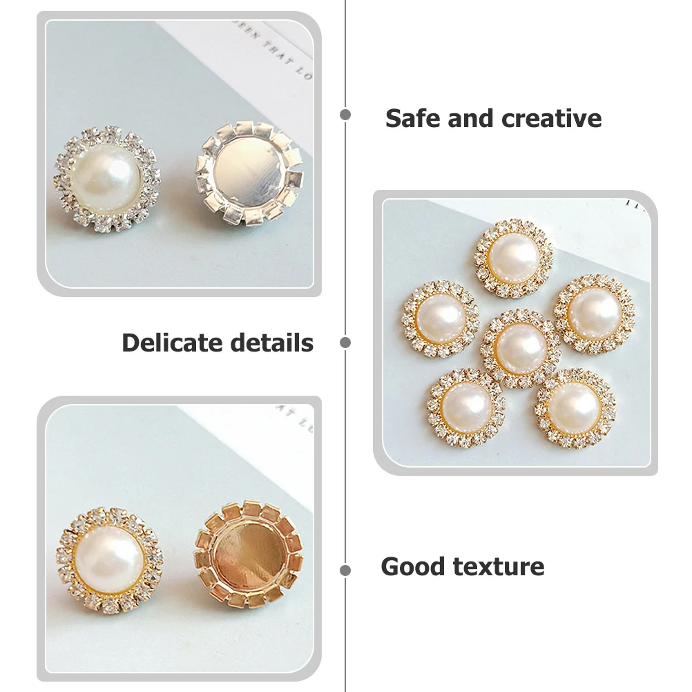 

20Pcs DIY Hair Pearls Pearl Hairpin Decor Rhinestone Flatback Pearls for Hair Clips Nail Art Charms DIY Hairpin Decoration