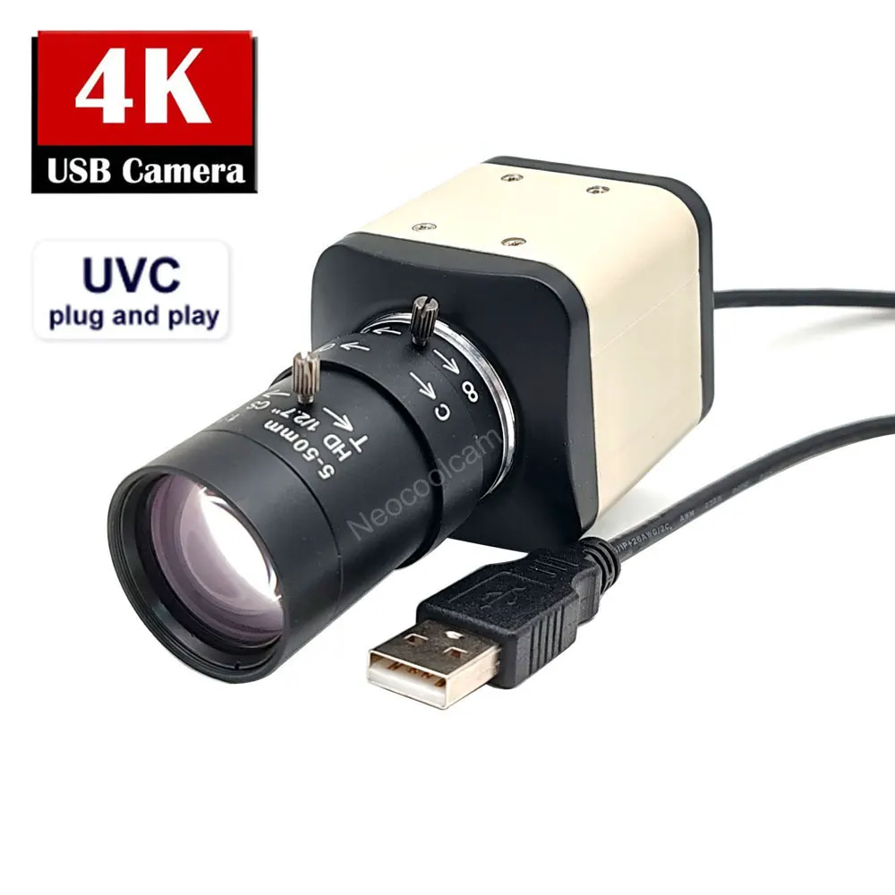 

30 кадров в секунду, 4K, 8 МП, USB-веб-камера, UVC, видеокамера для ПК, поддержка 4x 2,8-12 мм/5-50 мм, ручной объектив с переменным фокусным расстоянием