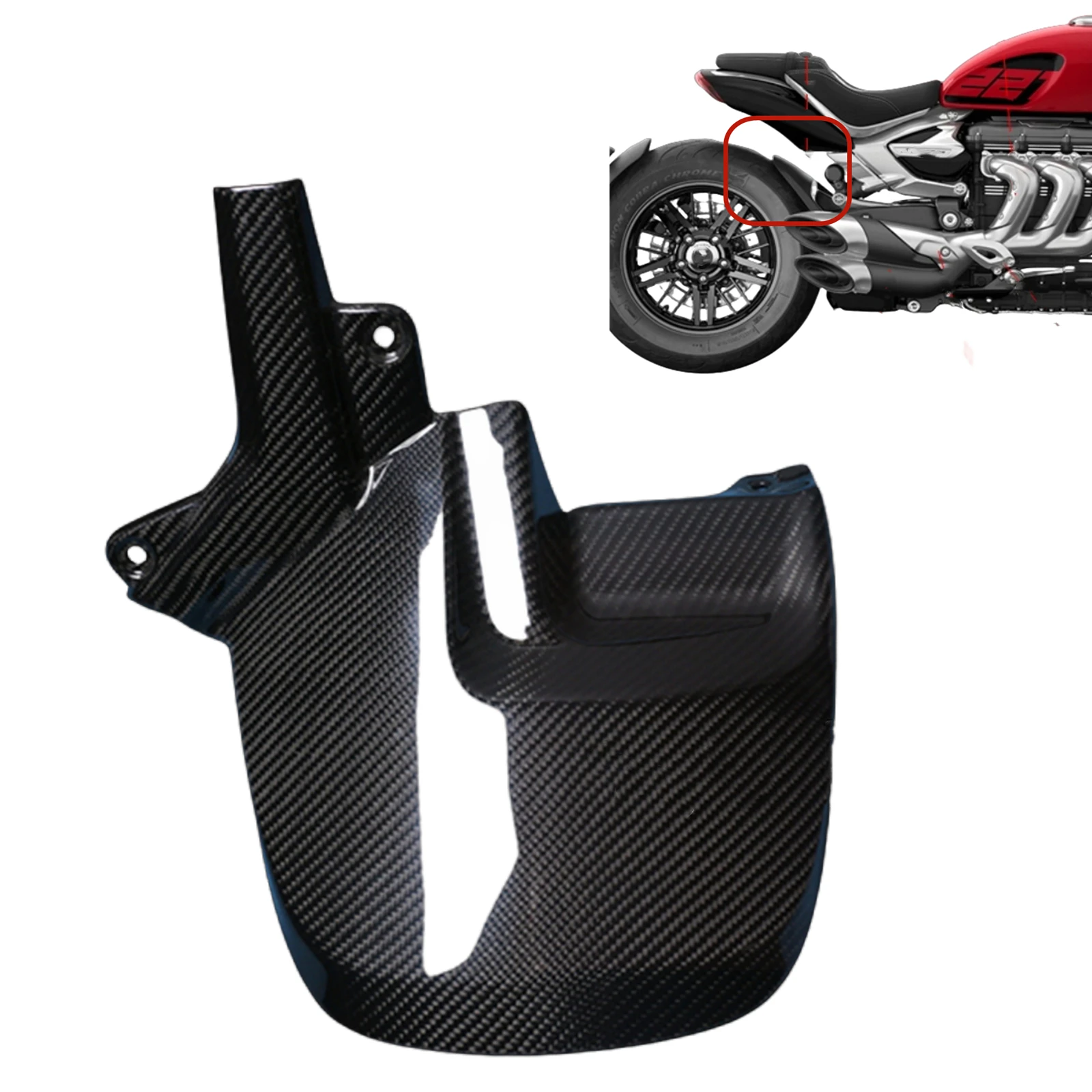 

Motorcycle Carbon Fiber Rear Fender Mud Guard Plate Mudguard Cover Protector For Triumph Rocket 3 2020-2022