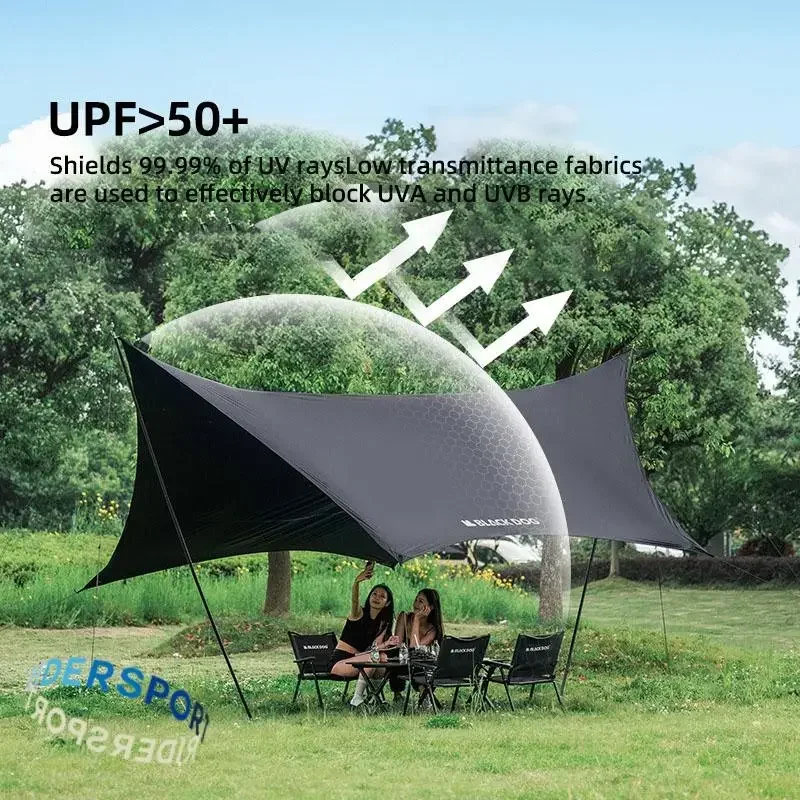 Naturehike BLACKDOG طلاء أسود المظلة الشاطئ المظلة قماش القنب مقاوم للماء 10-16 شخص 27 متر ظلة في الهواء الطلق الشاطئ التخييم الشمس المأوى