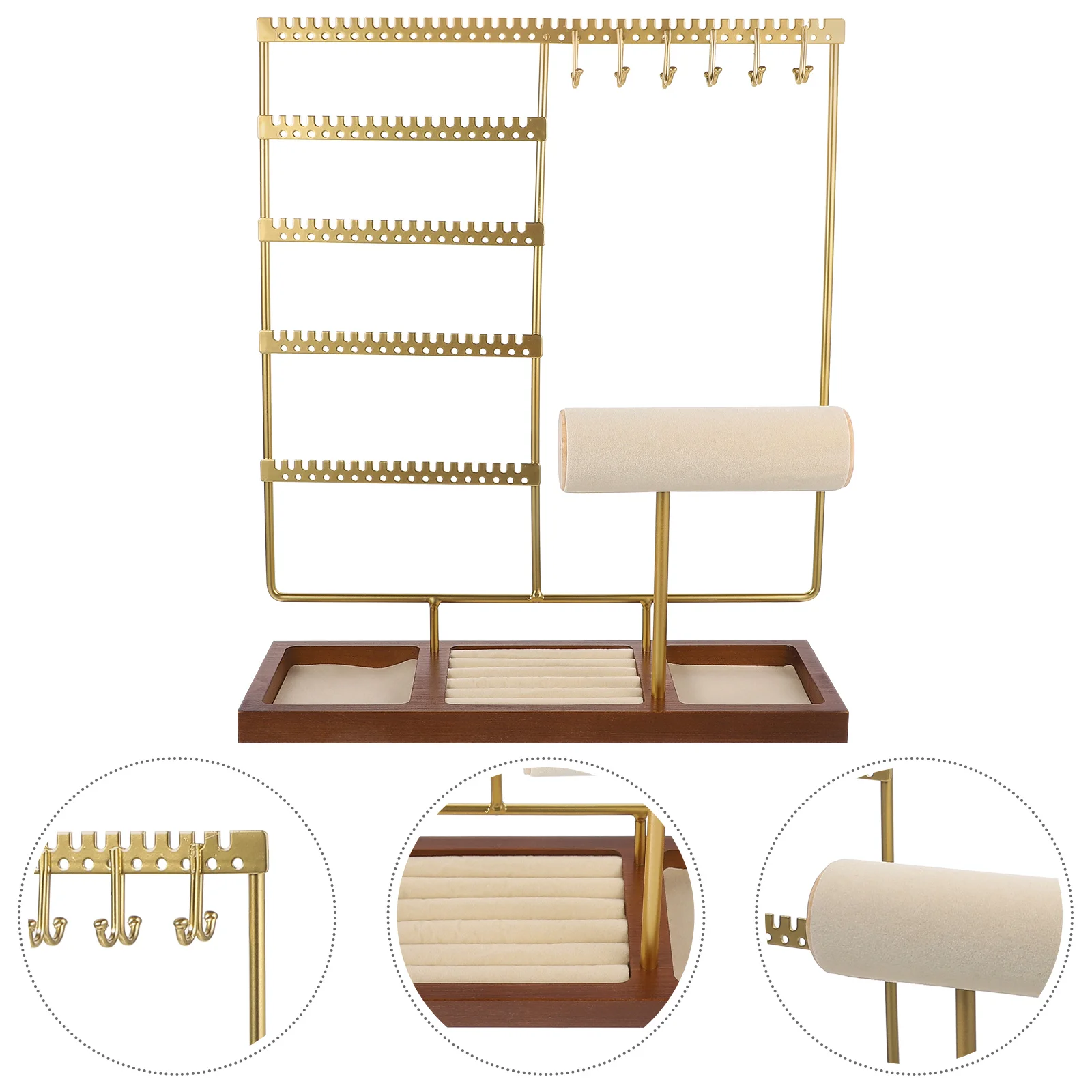 

High Capacity Jewelry Display Stand Necklace Earring Organizer Iron Necklaces Hanger