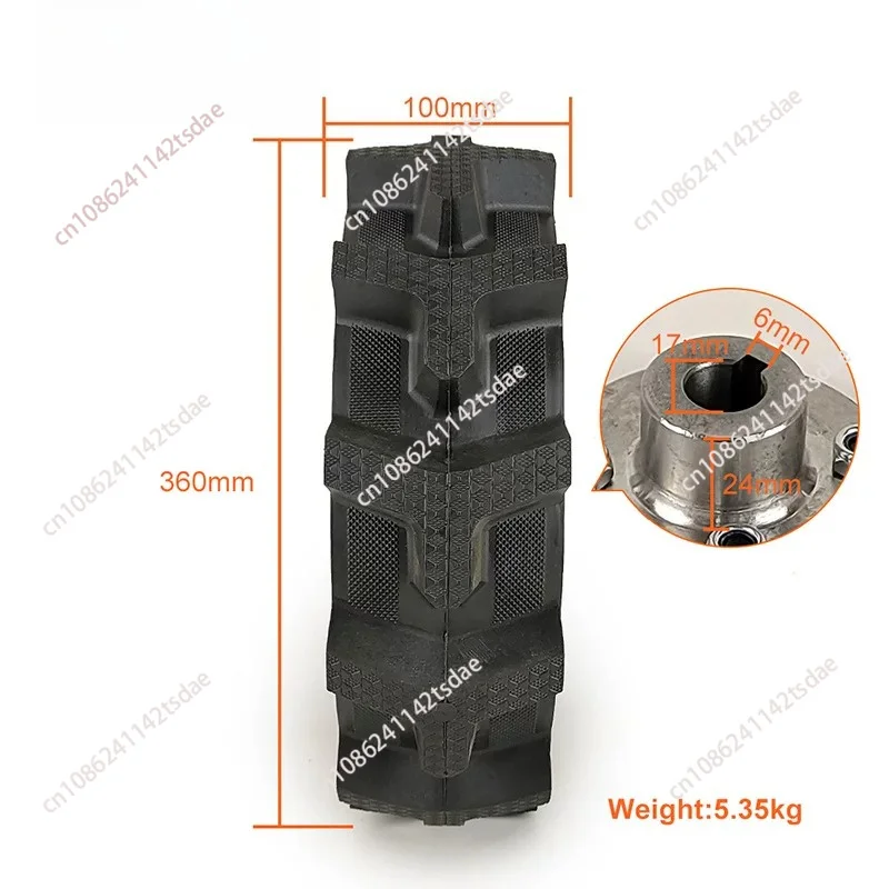 14inch Solid Tire Tubeless 14x5.00-9 Agricultural Tire Steel Hub 17mm Hole for Electric Lawn Mower