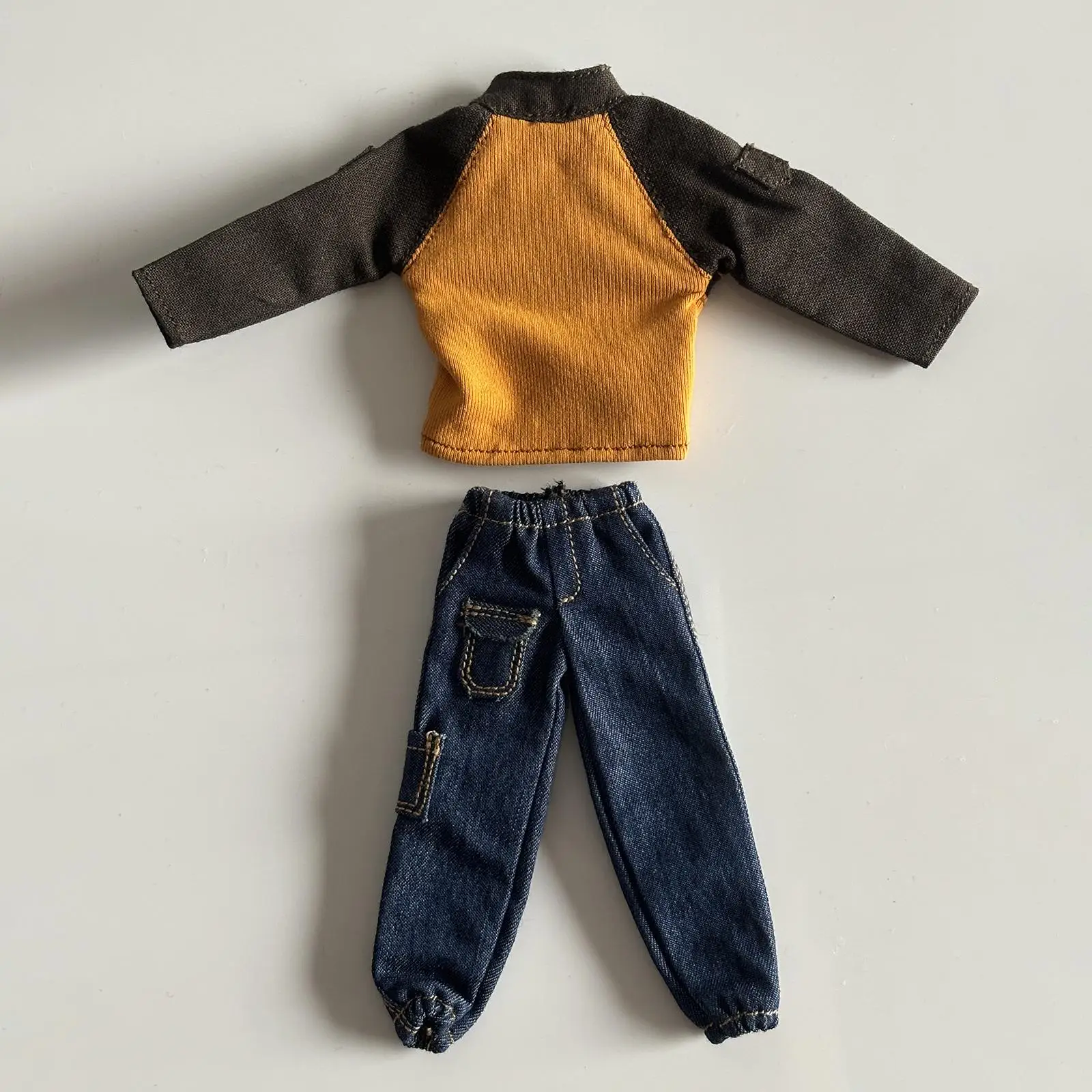Action Figure Doll Clothes 1/12 Scale Long Sleeved Pullover with Pants Costume for 6 Inch Figure Men Accessory