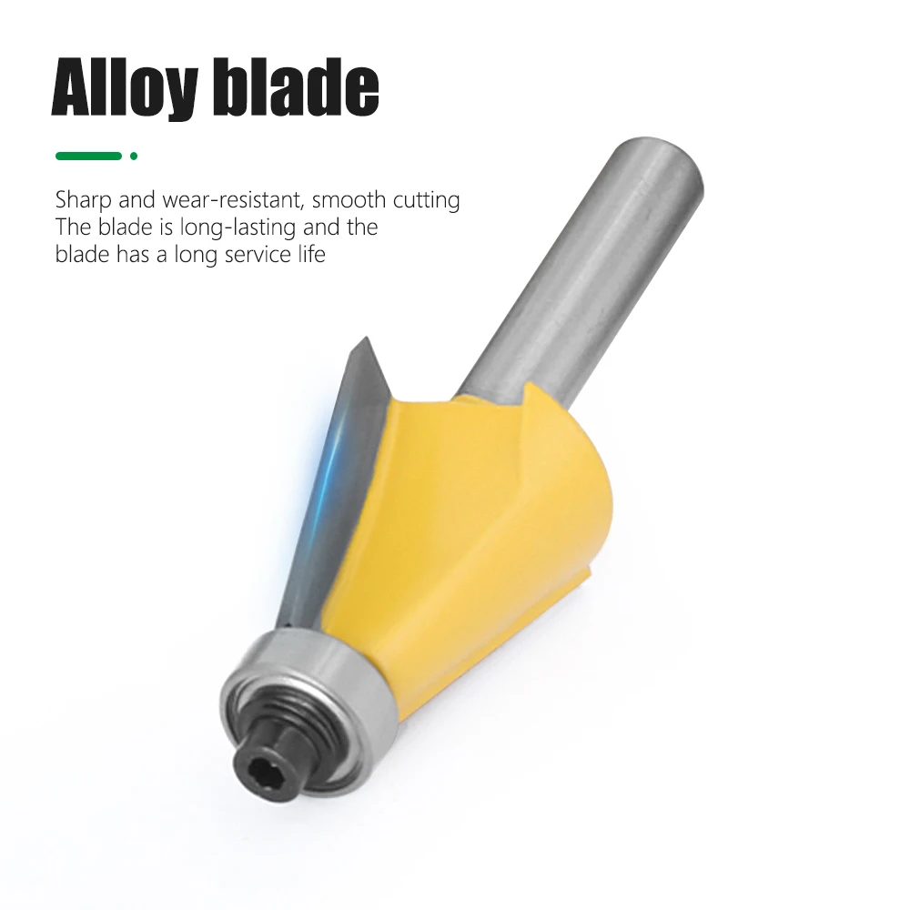 LAVIE 1pc 1/4 Inch Shank 45 Degree Chamfer Bevel Edging Router Bit Milling Cutter for Wood Woodworking Bits MC01081