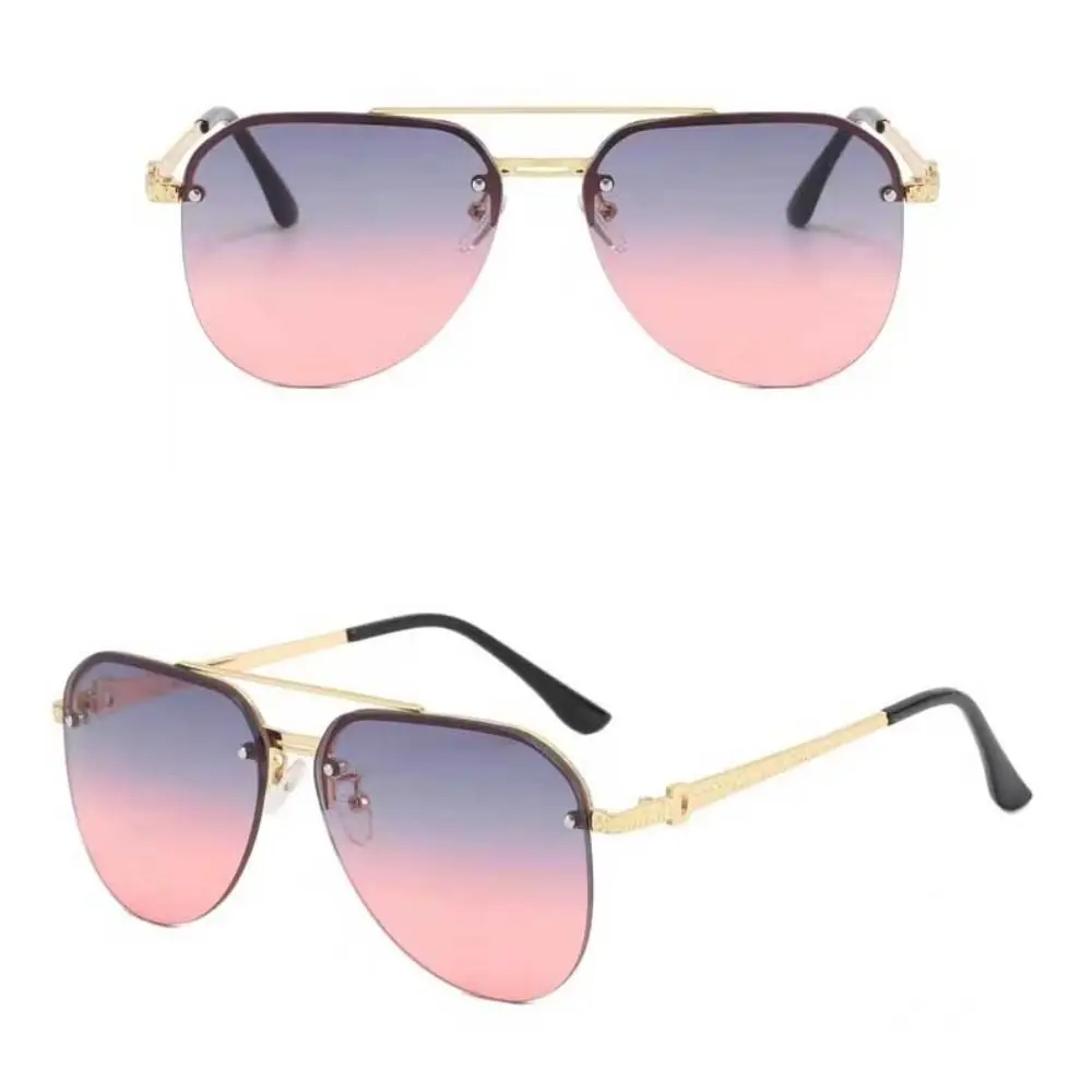 New Retro Half Frame Sunglasses Women Men Fashion Square Frame Sunglasses Sunshade Eyewear Classic Metal Sun Glasses