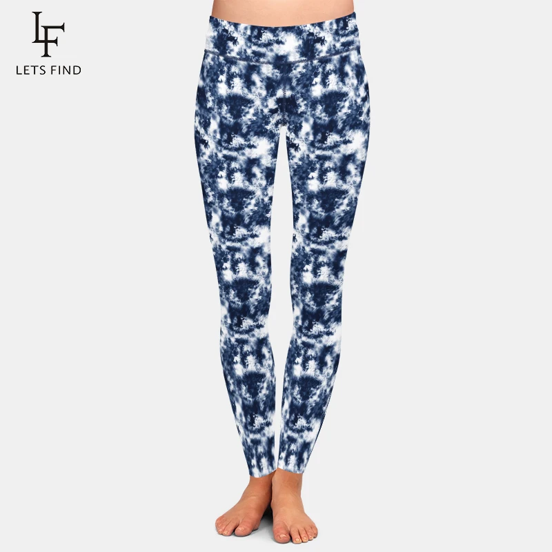 

LETSFIND 2022 Women Warm Leggings Hot Sale 3D Tie Dye Design Print Full Leggins High Quality Elasticity Fitness Pants