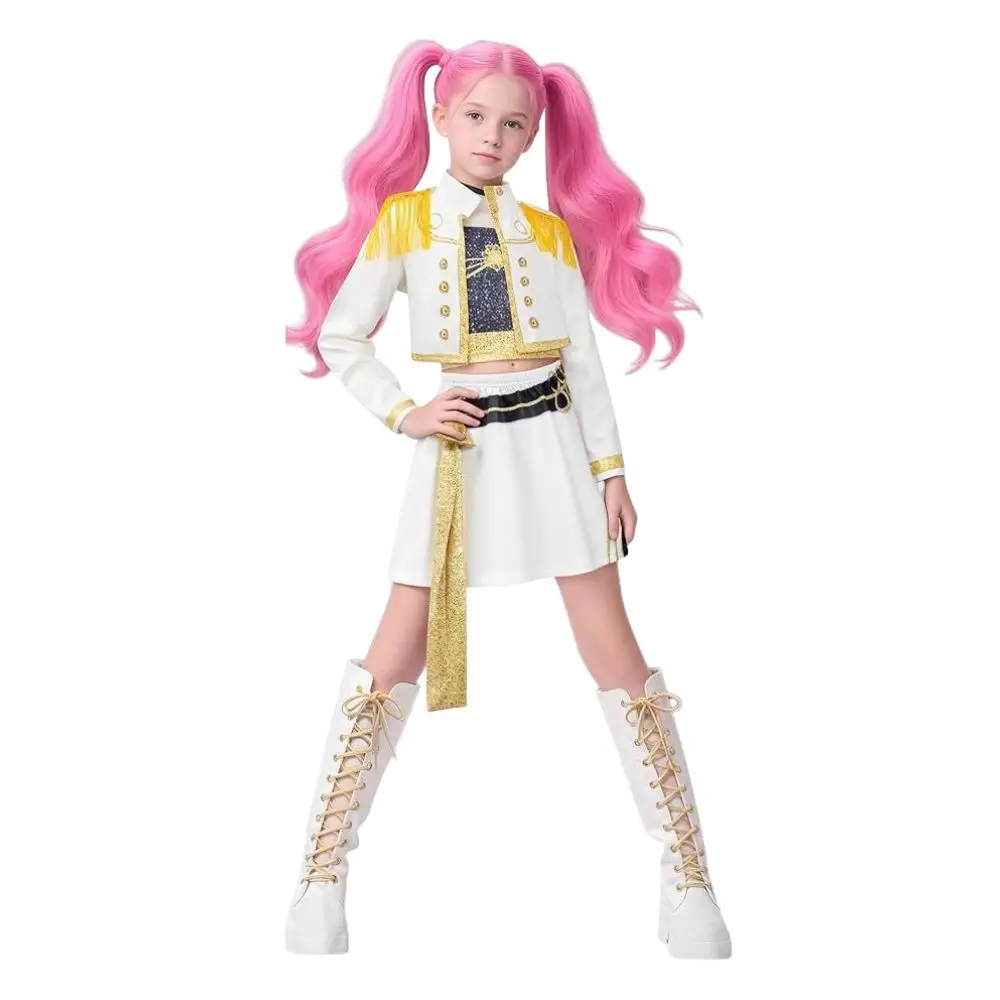 

Kids Girls Kpop Demon Hunters Rumi Zoey Mira Cosplay Costume Disguise for Child Clothes Roleplay Outfit Halloween Carnival Suit