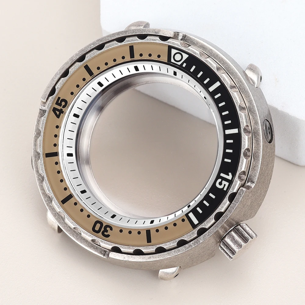 47mm Tuna Can SKX Watch Case C3 Luminous Bezel For Seiko NH35 NH36 NH38 NH34 Movement Repalcement Watch Parts 20ATM at 3.8 Crown image 3