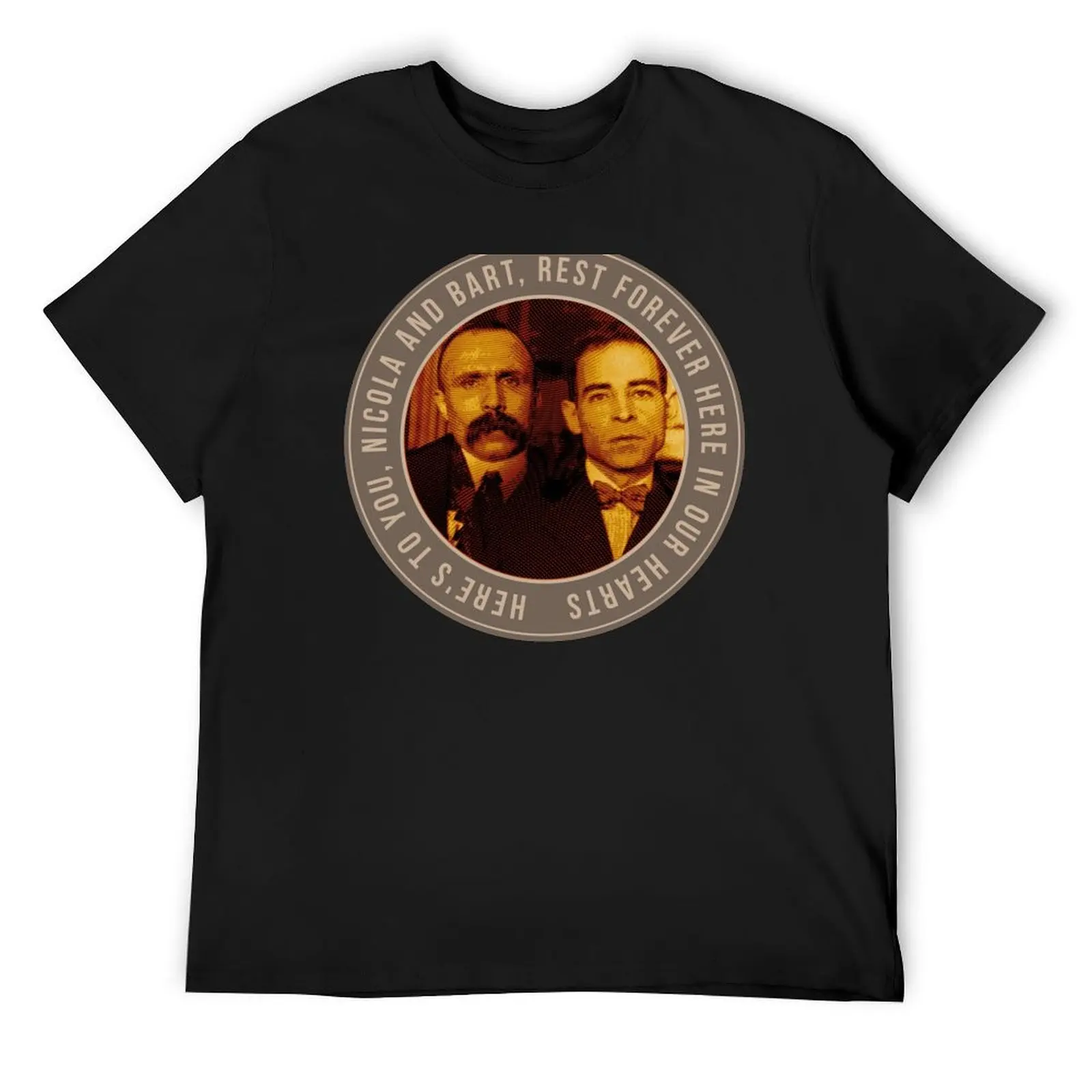 

Sacco and Vanzetti Engraving Tribute T-Shirt customizeds cotton man t-shirts summer tops men clothes