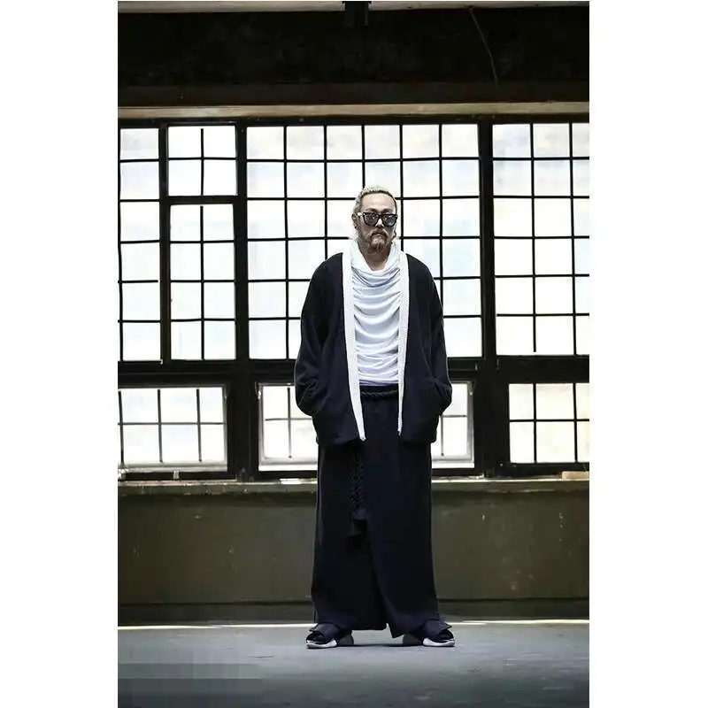 Loose Leg Skirt New Cotton Wide Long Trend En Men's Pants Versatile Large Hip Hop Personalized Stage Dress