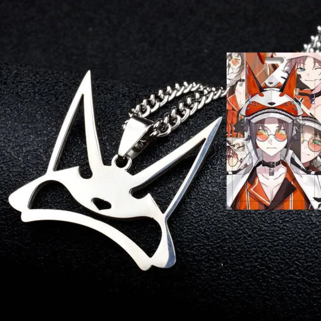 VTuber NIJISANJI Luxiem Mysta Rias Necklace Stainless Steel Cosplay Pendant Necklace Hip Hop Jewelry