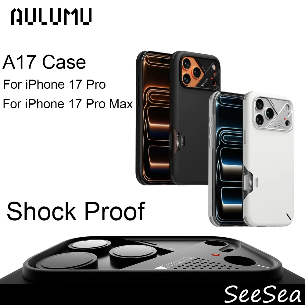 AULUMU A17 耐衝撃ケース 超薄型 本格冷却アルミカメラフレーム 多層複合保護 ip17Pro / ip17Pro用