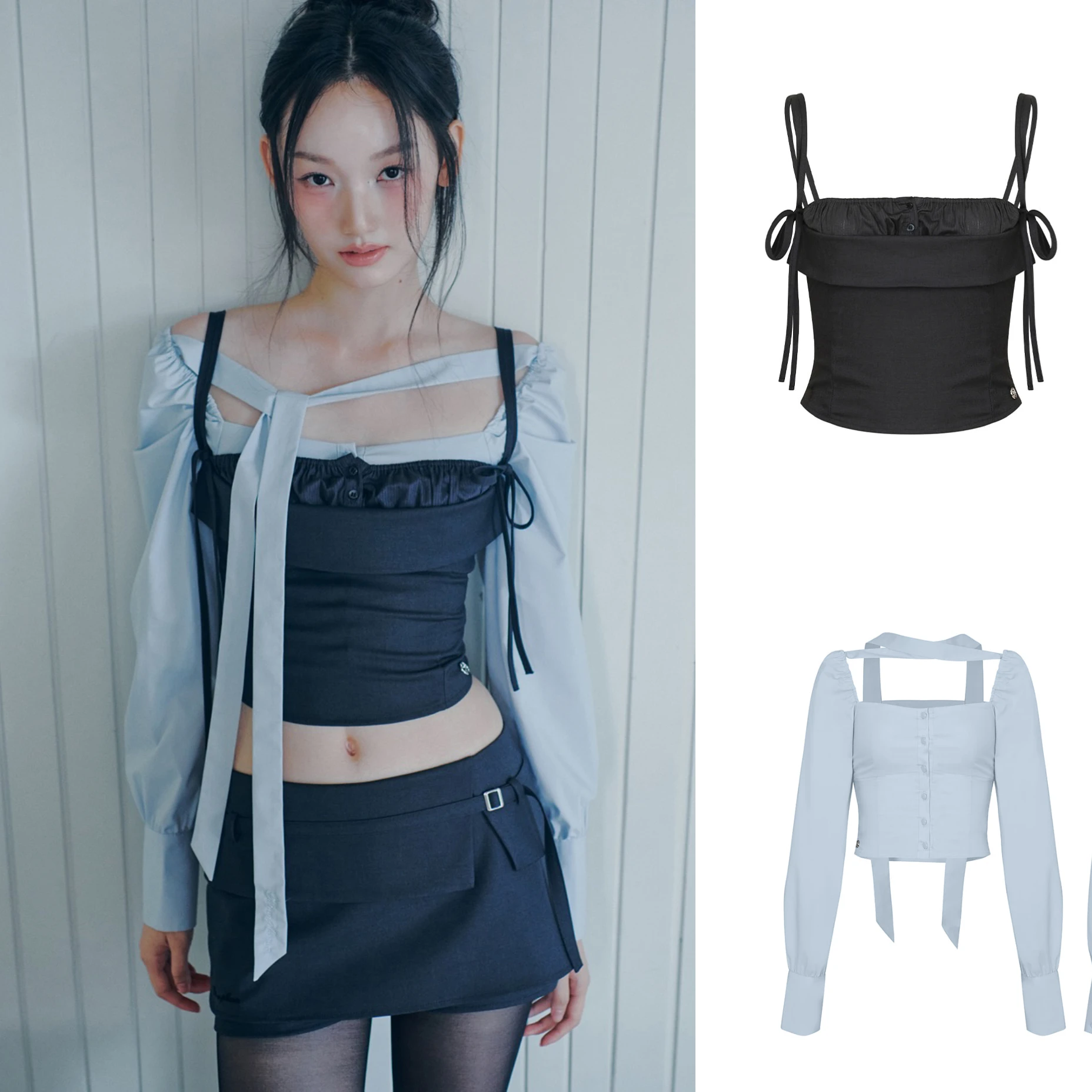 

Женская приталенная рубашка с длинным рукавом и квадратным воротником, с бантом и рукавами-фонариками, из хлопка и полиэстера, коллекция Design 25 Early Autumn Painorpleasure