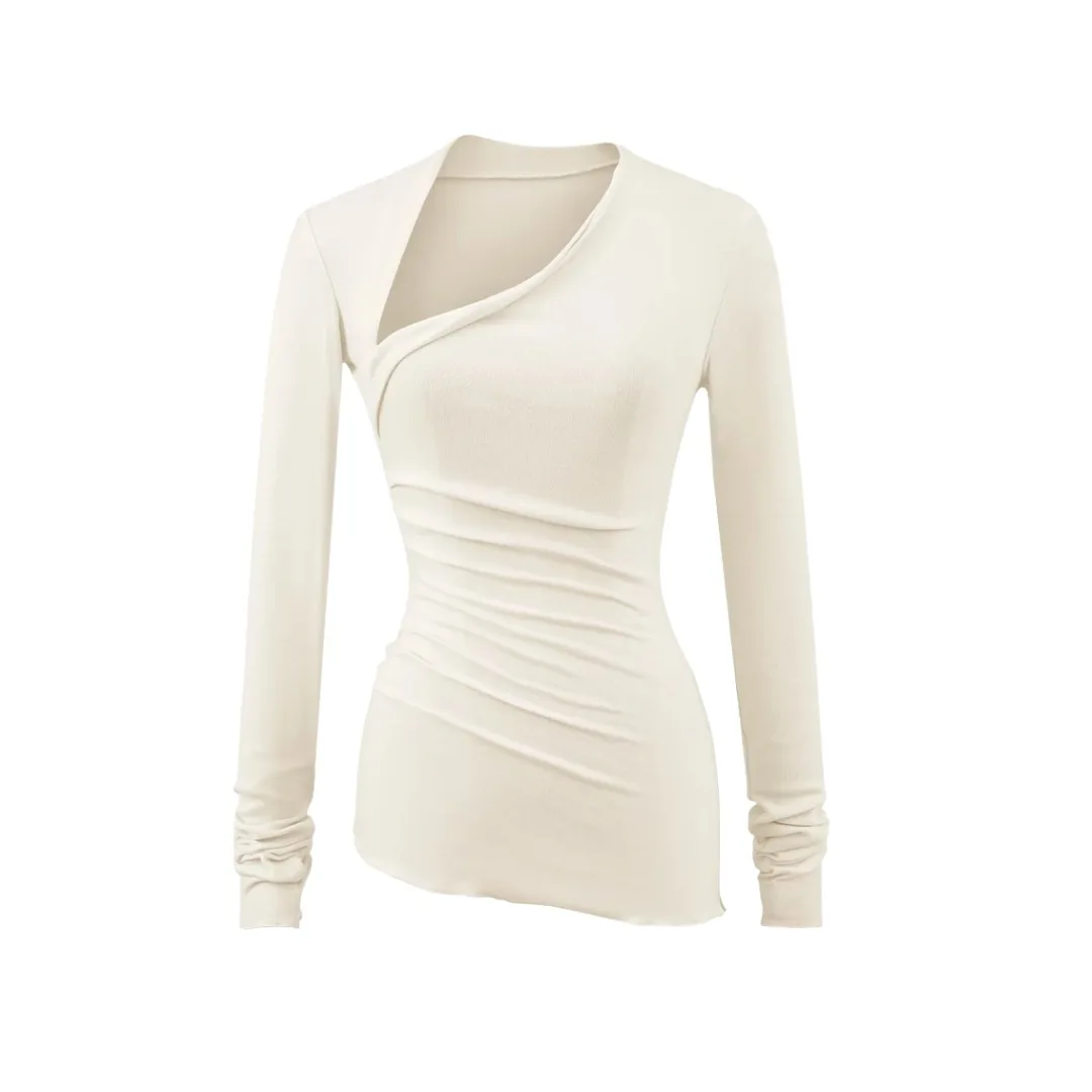 

Women Cloud Asymmetric Long Sleeve Top Tee Tshirt