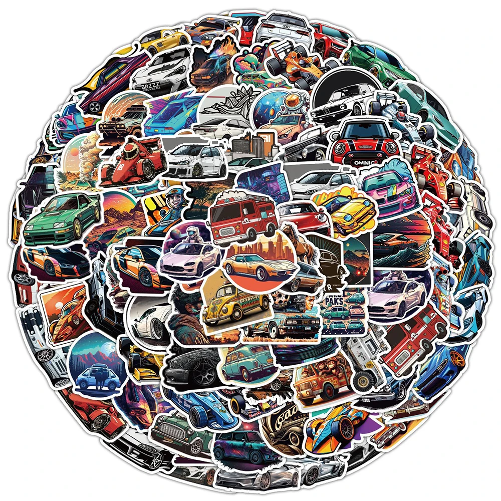 

10/30/50/100pcs Vintage JDM Retrofit Racing Car Graffiti Stickers Laptop Skateboard Car Phone Fridge Waterproof Sticker Toys