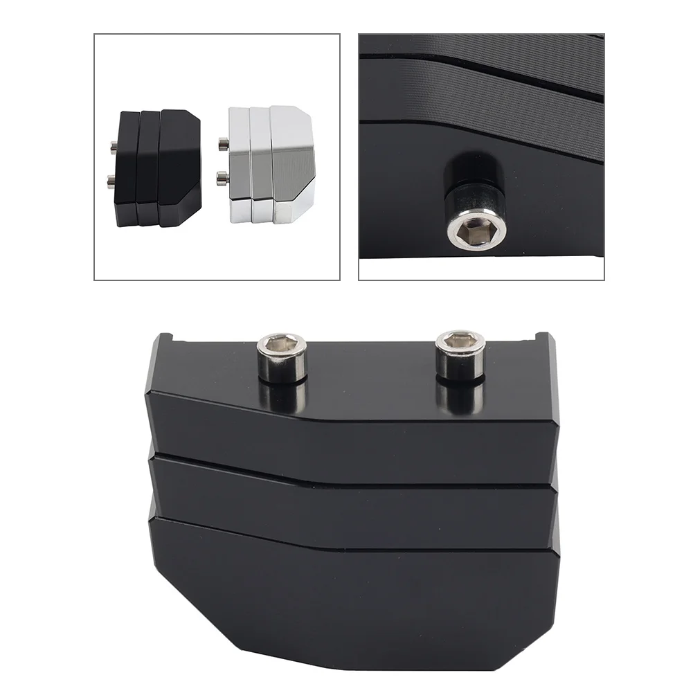 Motorcycle 1" 1.5" 2" Kickstand Lift Block Stand Plate Aluminum For Harley Softail Dyna Street Bob Black/Chrome