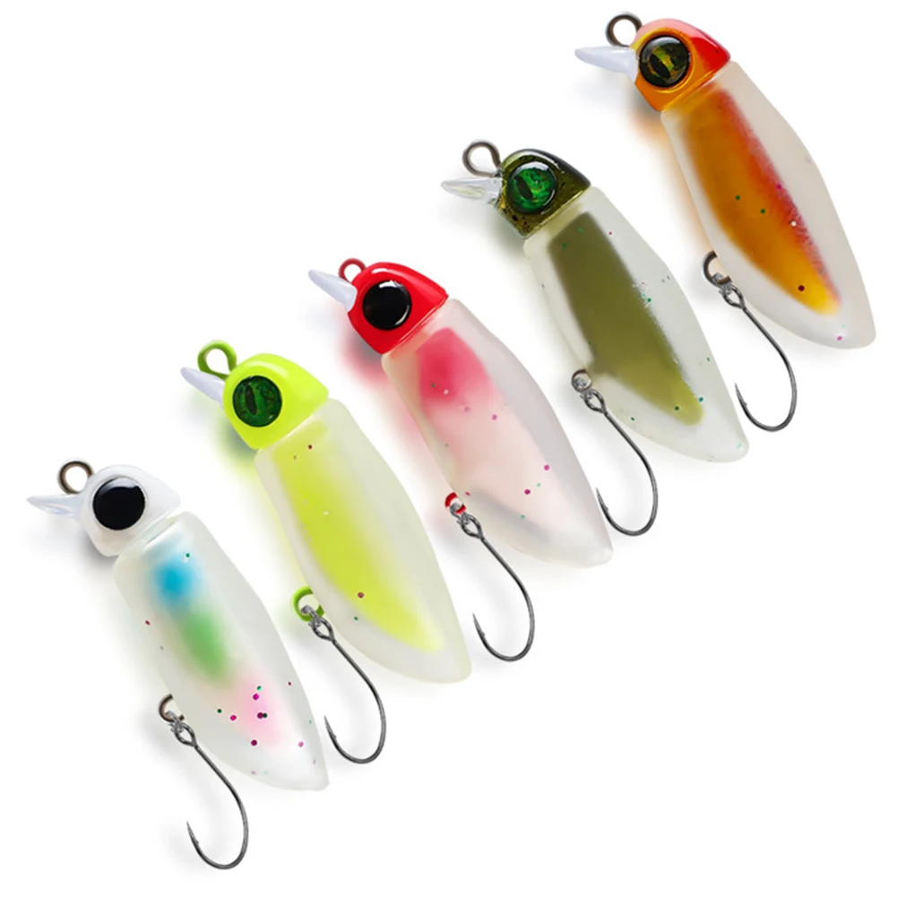 38mm 2.3g Insect Micro Bait Soft Plastic Field Trout Ultraligh Crankbait Fishing Lure Wobblers Perch Artificial Trout Spinner