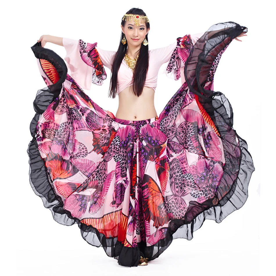 Big Flower Skirt Set 720 Degree Belly Dance Skirt and Costume Belly Dance 23m Swing Skirt Belly Dance Accessories Props Costume