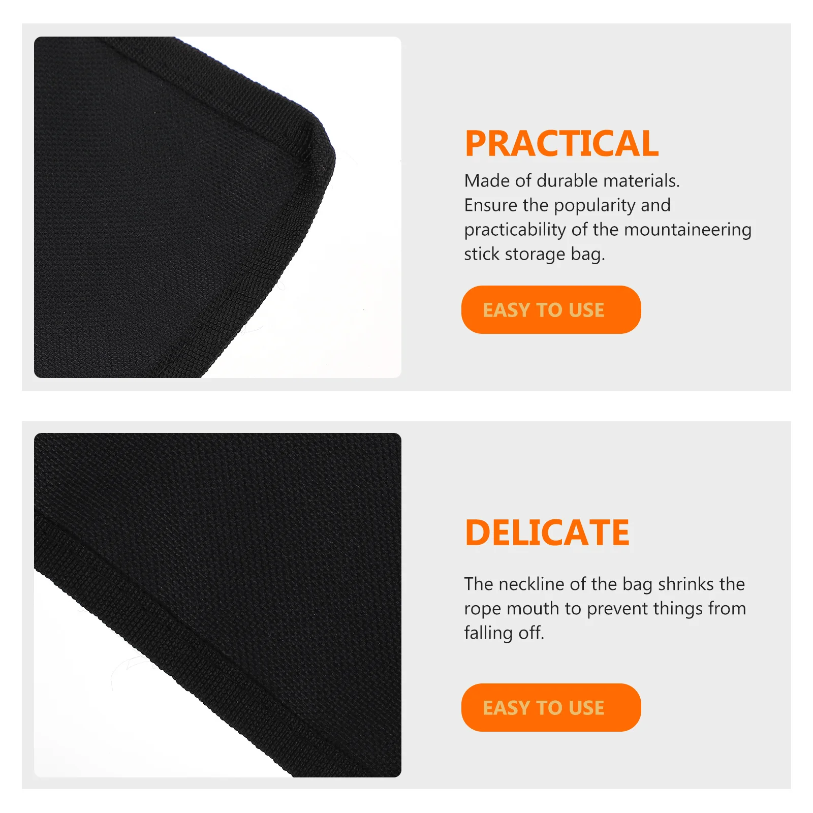 

2pcs Black Portable Hiking Poles Holder Storage Bag For Trekking Walking Alpenstocks Carrying Pouch Outdoor Camping Hiking