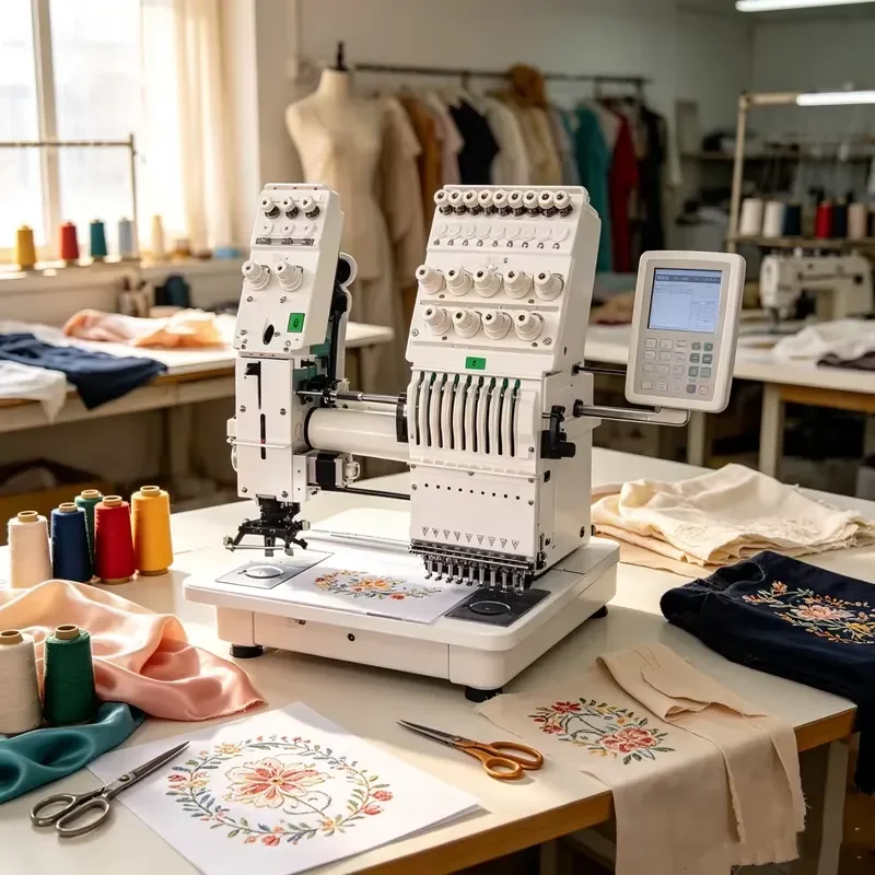 1200 RPM Computerized Embroidery Machine Automatic Household Sewing Device for DIY Craft Fabric Art Home Use Beginner