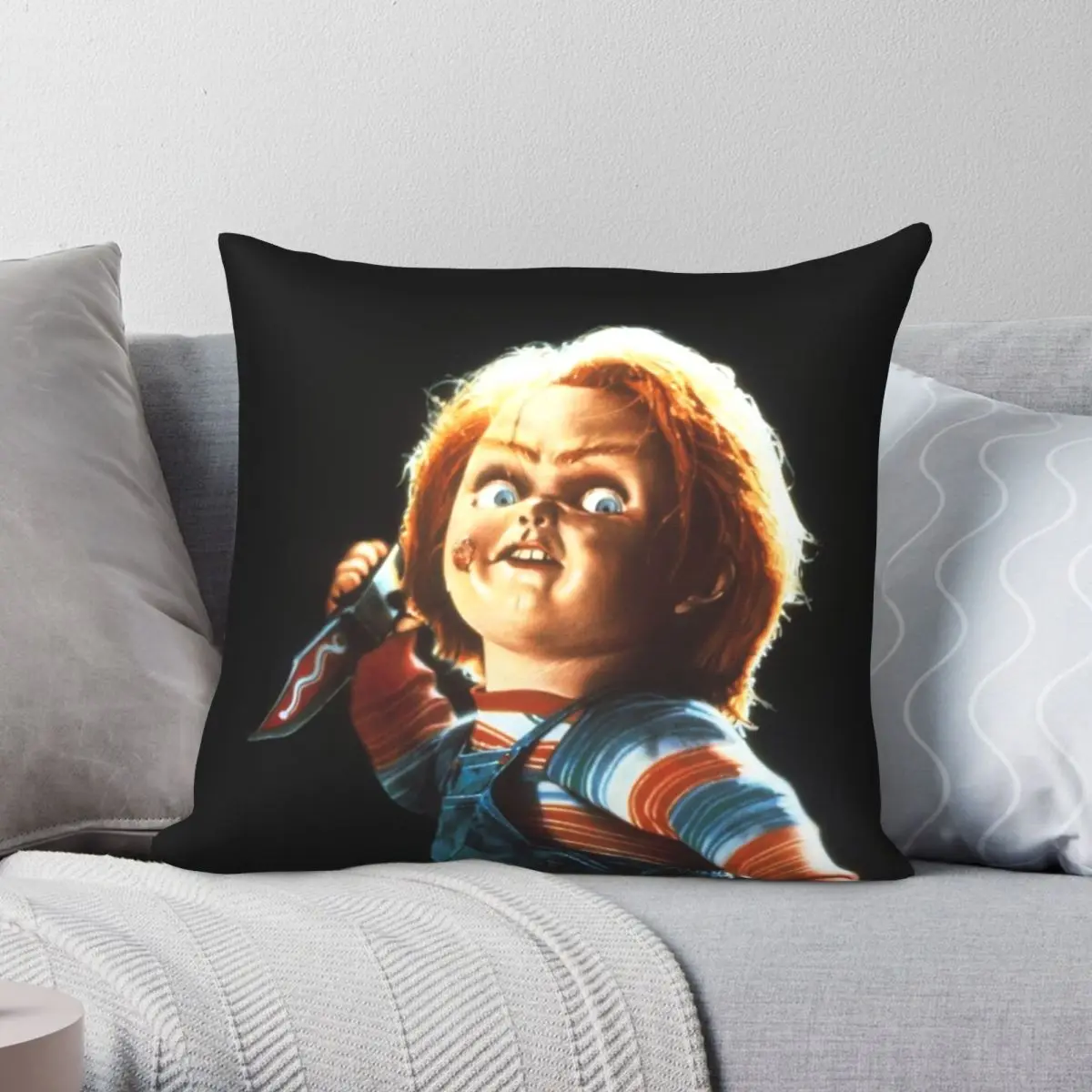 

Chucky Square Pillowcase Polyester Linen Velvet Pattern Zip Decorative Pillow Case Car Cushion Cover Wholesale