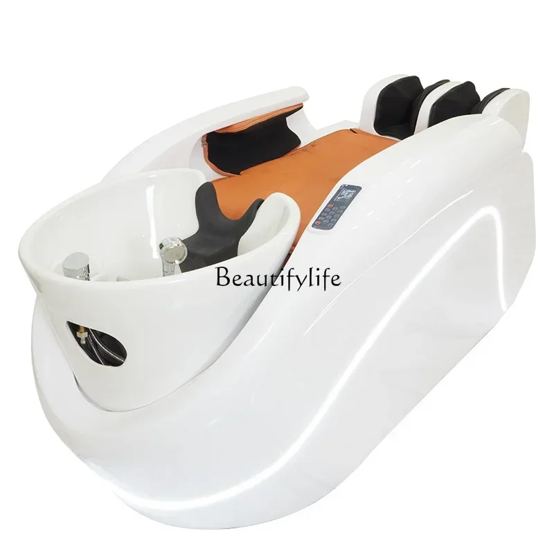 

Barber Shop Ceramic Basin Shampoo Chair Fumigation Water Circulation Massage Shampoo Bed Shampoo Chair