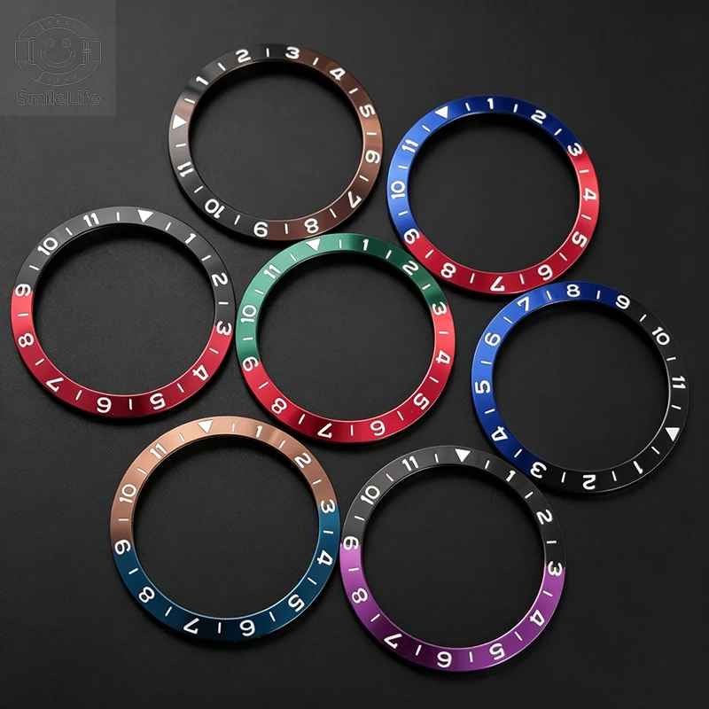 SmileLife Aluminium SUB 1-11 digit Two-Color Bezel 38mm*30.5mm Fit 40mm SUB Watch Case Watch Accessories