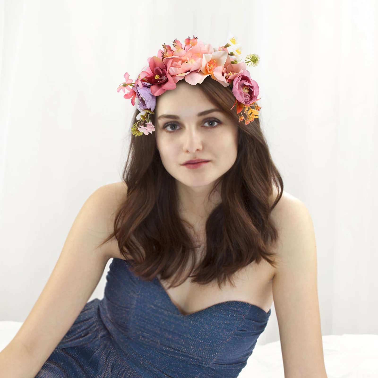 

Artificial Flower Hair Ribbon for Adults Women Party Headdress Valentine Accessories Girls Hair Flower Headb s For Girls Tools