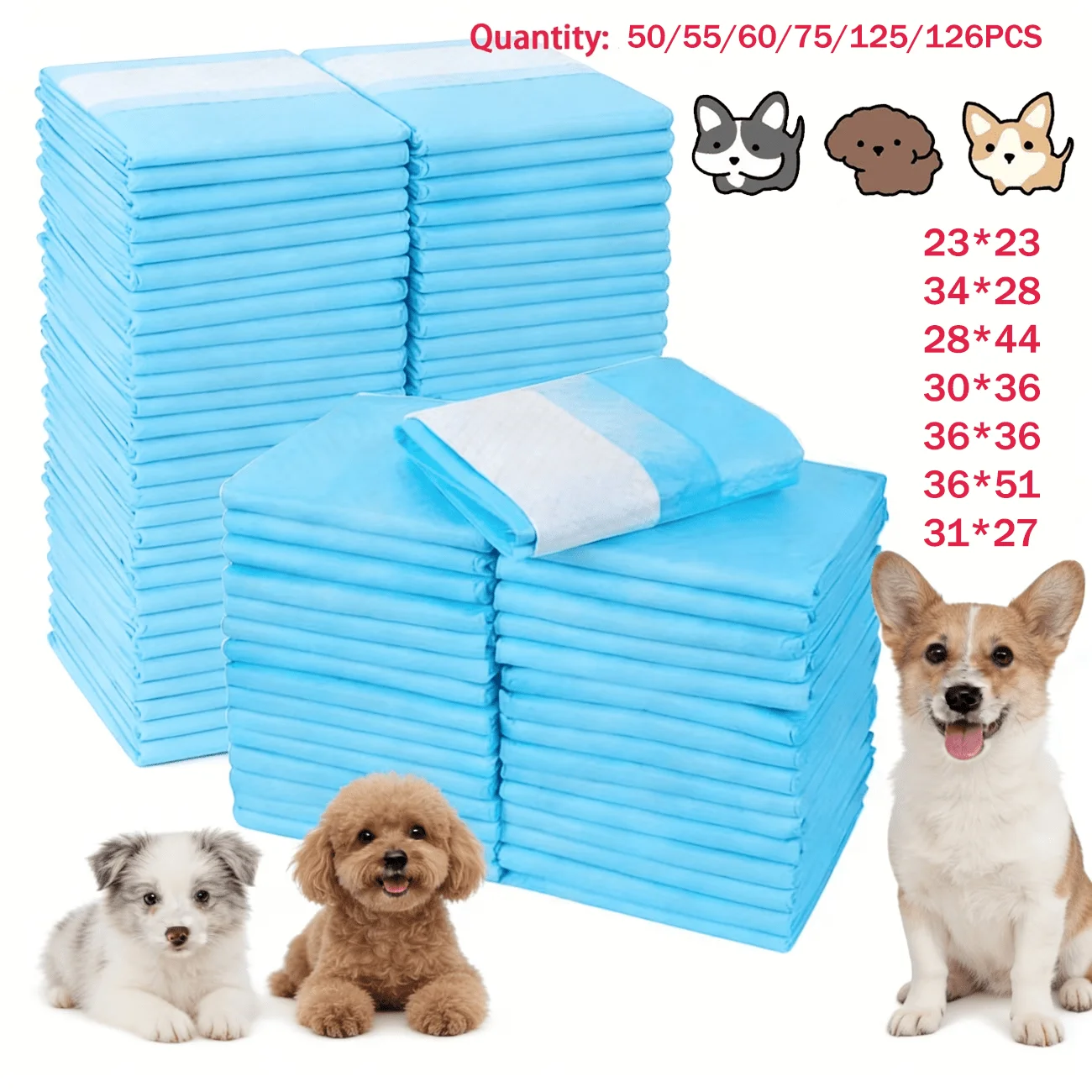 

Extra for Large Puppy Training Pad, Super Absorbent And Leakproof Dog Pee Pad with Quick Drying Surface, 7-Layer Disposable Pet Toilet Pad, Non-Slip for Large Dogs, Indoor Use