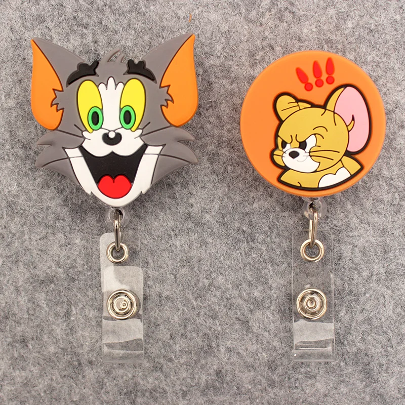 

Cartoons Funny Cat Style Retractable Badge Reel For Nurse Doctor Card Holder Office Hospital Supplies Boy Girl Name Card