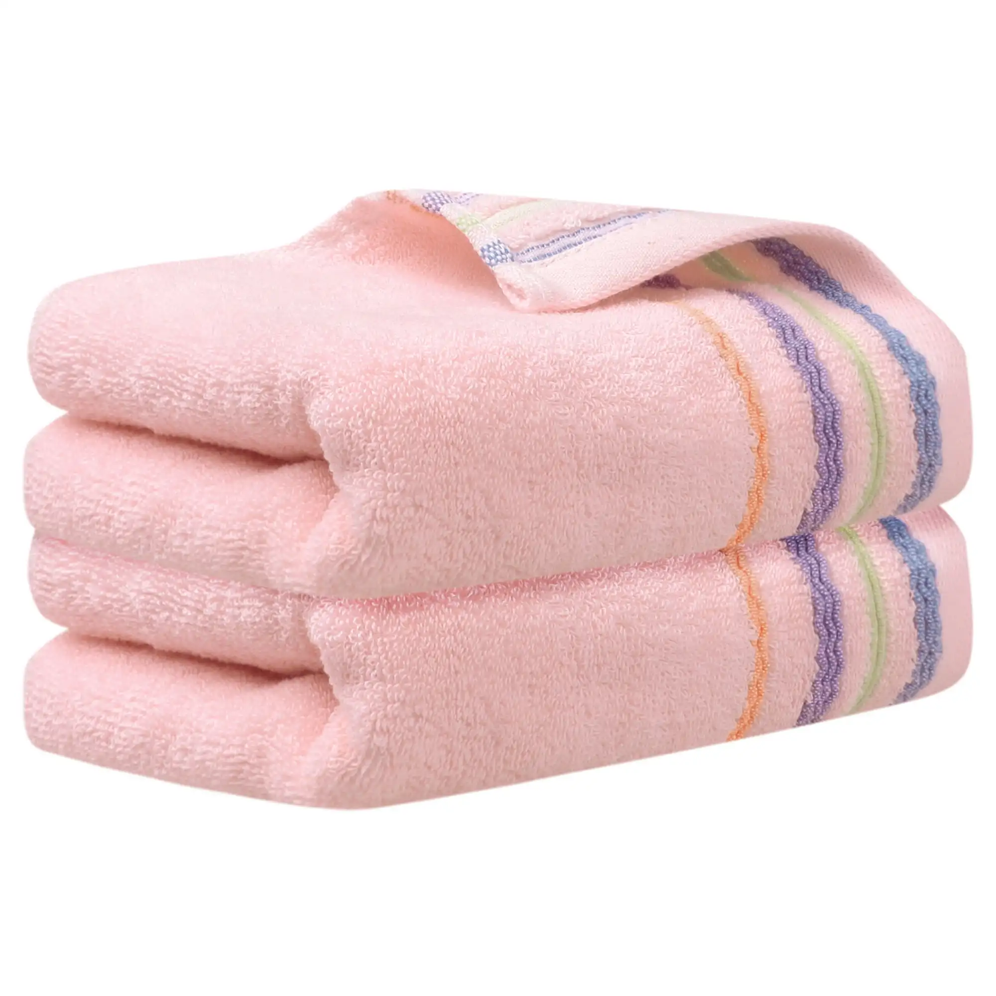 

Colorful Striped Pattern 2 Pack Hand Towels Quick Drying Towel Pink 13 X 30