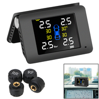 Car Tire Pressure Monitoring System Solar Power TPMS With 4 External or Built-in Sensors LED Display