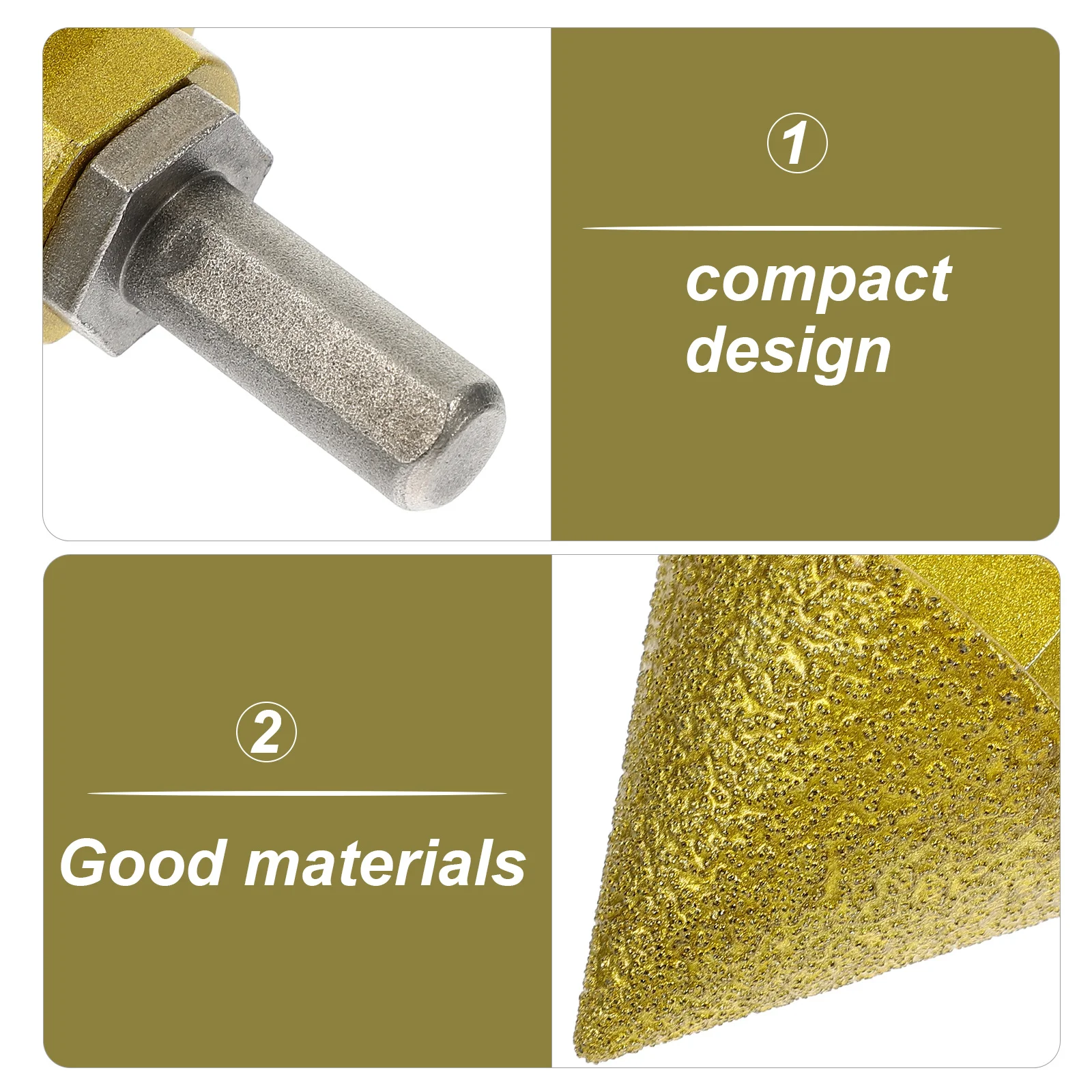 

Diamond Chamfering Drill Bit Hexagonal Shank for Precise Hole Expansion Trimming Ceramic Tiles Countertops Chamfered Edges