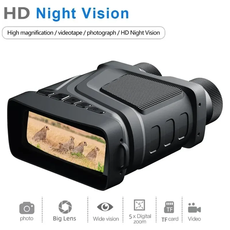 Professional 300M Night Vision Device R12 5X Zoom Digital Infrared Binocular Telescope for Hunting Camping