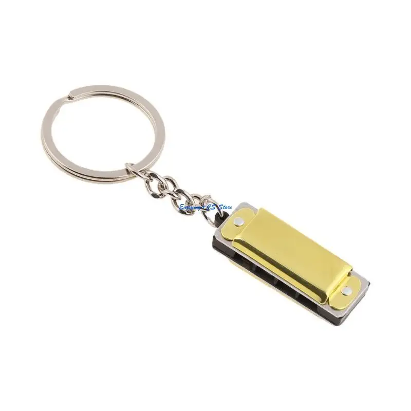 

Y51D Harmonica 8 Tone 4 Holes Harmonica Keychain for Key,for Key Chain for Key Ring f