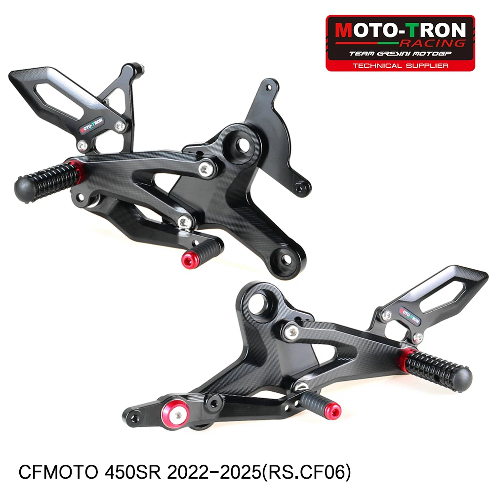 MOTO-TRON Motorcycle CNC Adjustable Rear Set Rearsets Footrest Foot Rest For CFMOTO 450 SR 450SRS 2022-2026