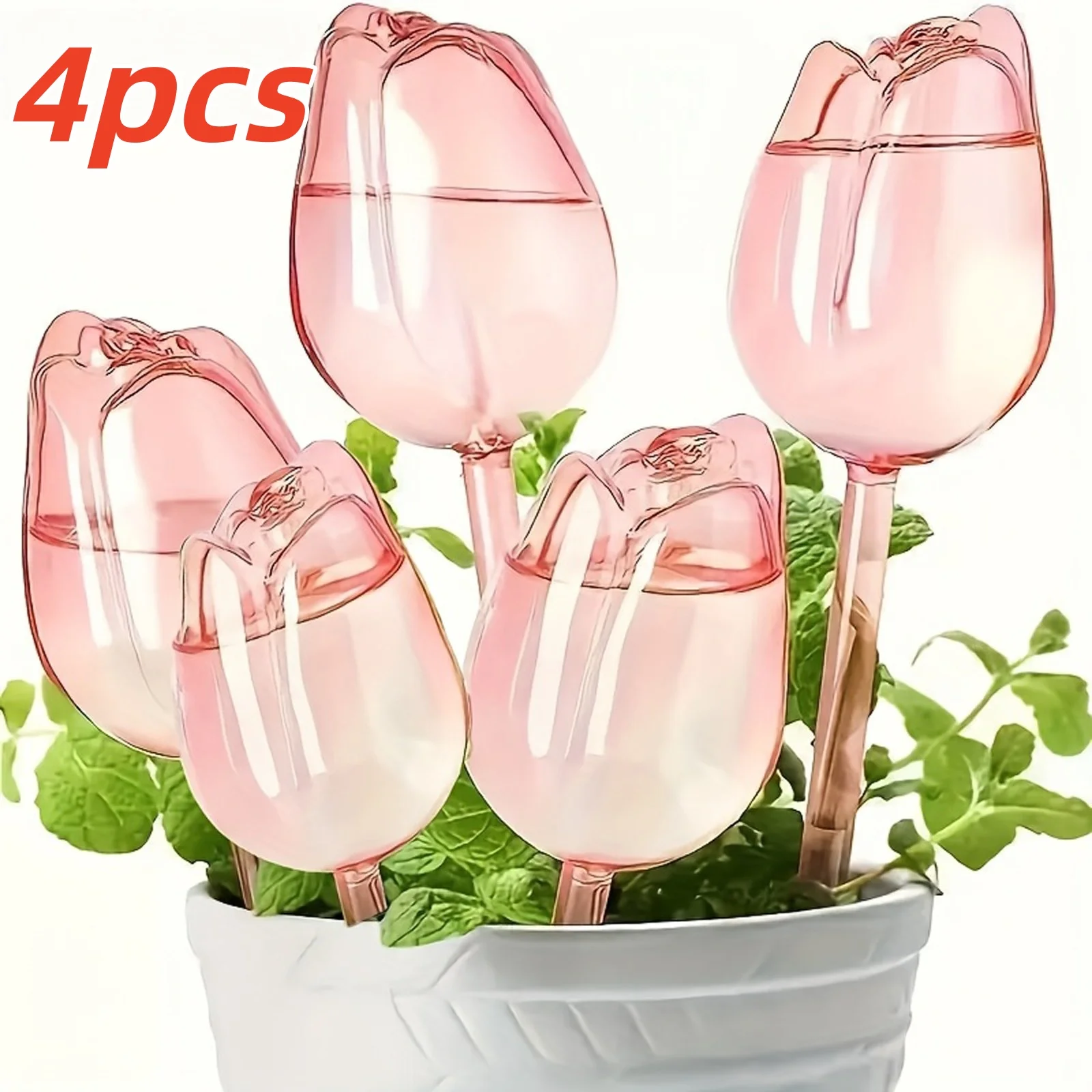 

Набор из 4 розовых шариков-капельниц для полива растений, автоматическая система полива, для комнатных и уличных растений, автоматические капельницы для растений