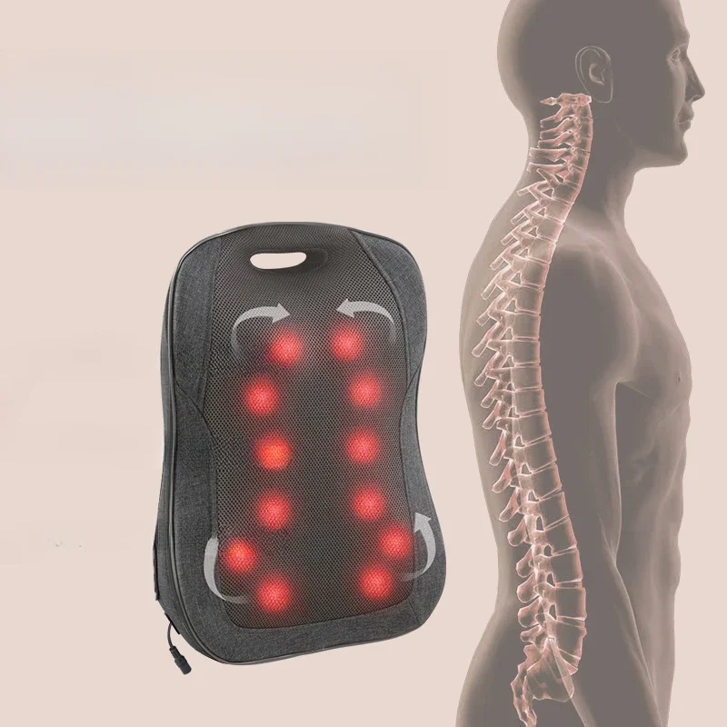 

3D Lumbar Back Massager, Lumbar Spine Heated Kneader, Car Massage Back Cushion, Office Timed Massage Cushion