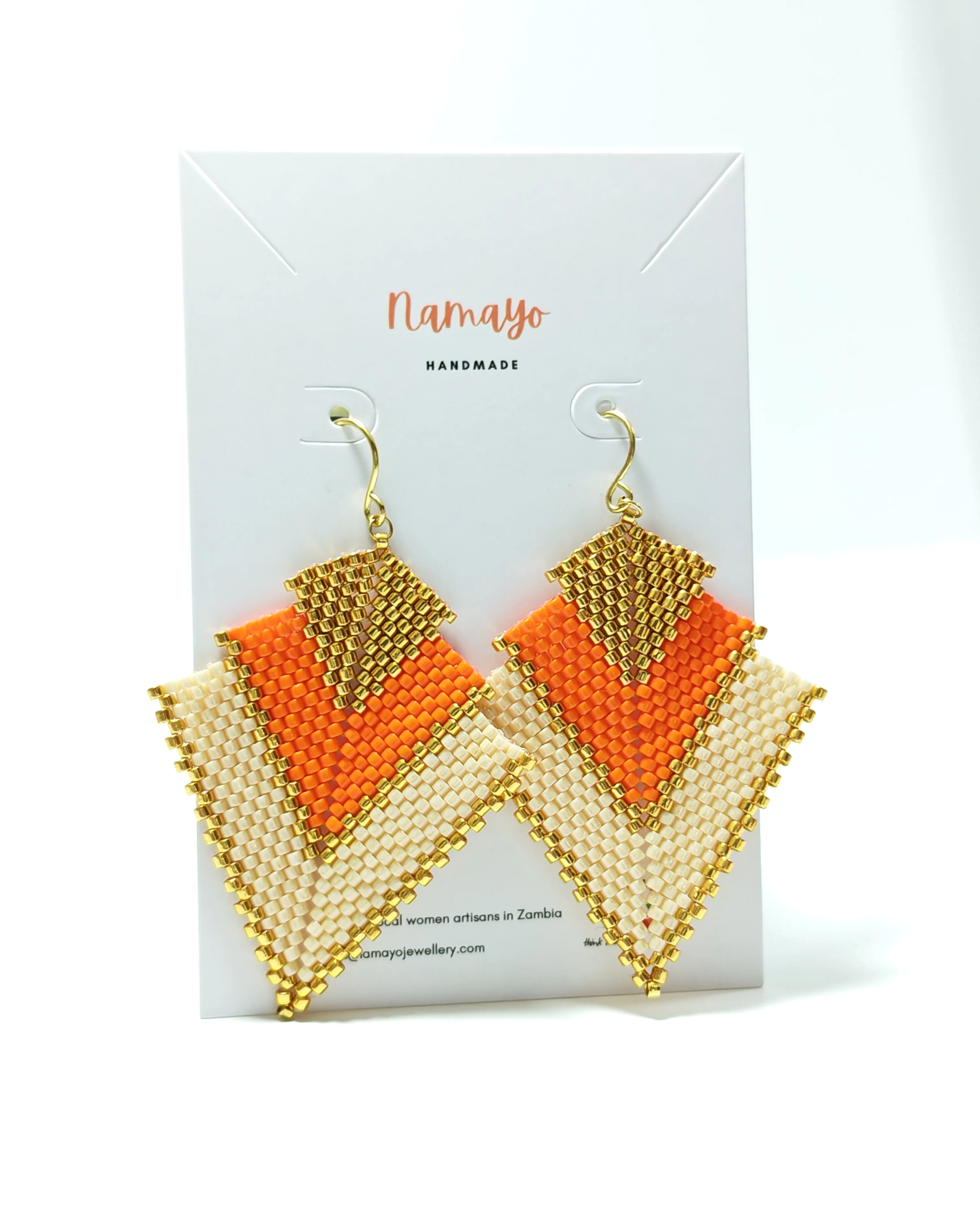 ZGMXR Rice bead earrings Geometry Hand weaving Colorant match Bohemia Alloy Woman Fashion Simple Beaded earrings