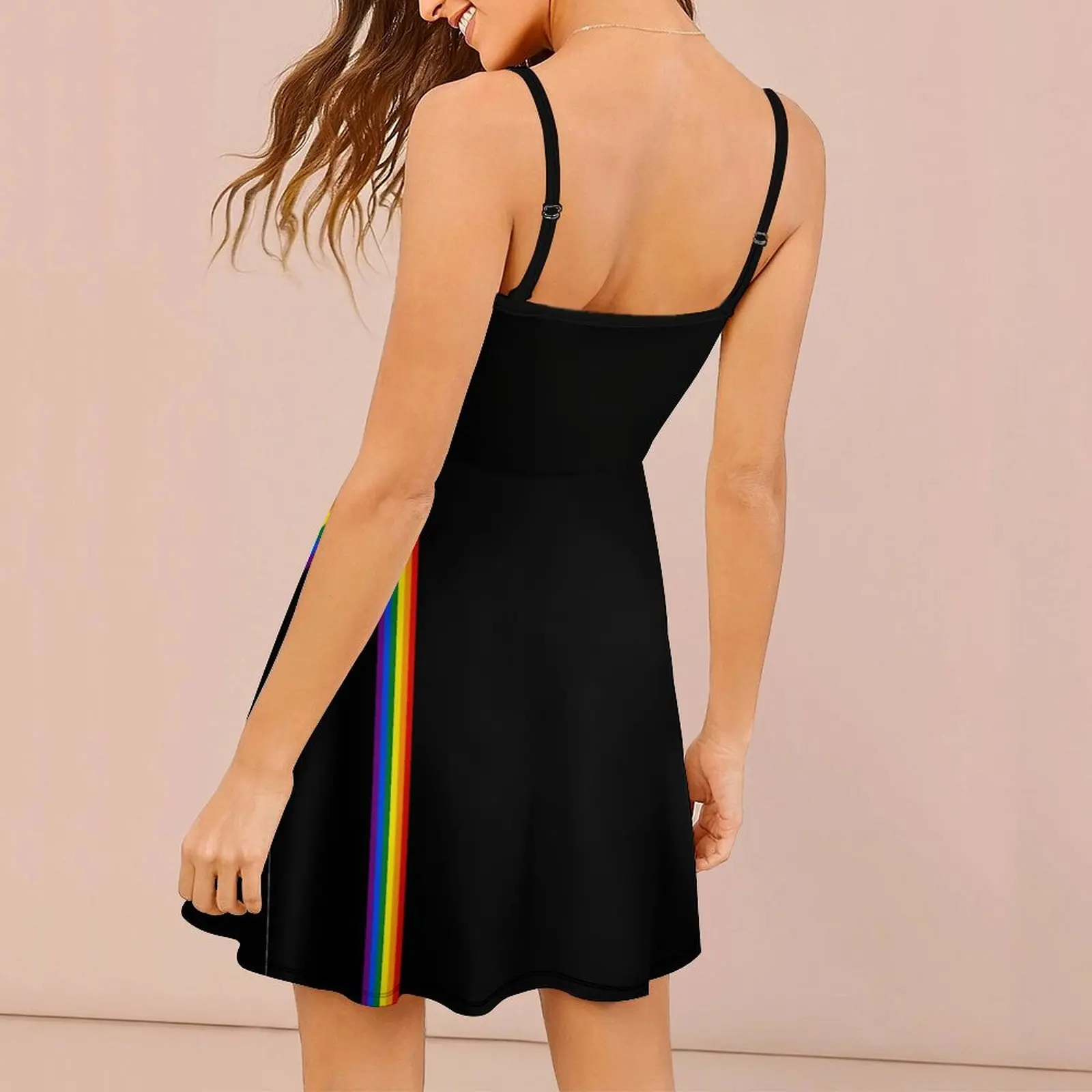 Rainbow Stripes Women's Sling Dress Humor Graphic The Dress Graphic Cool Sexy  Woman's Dress  Parties