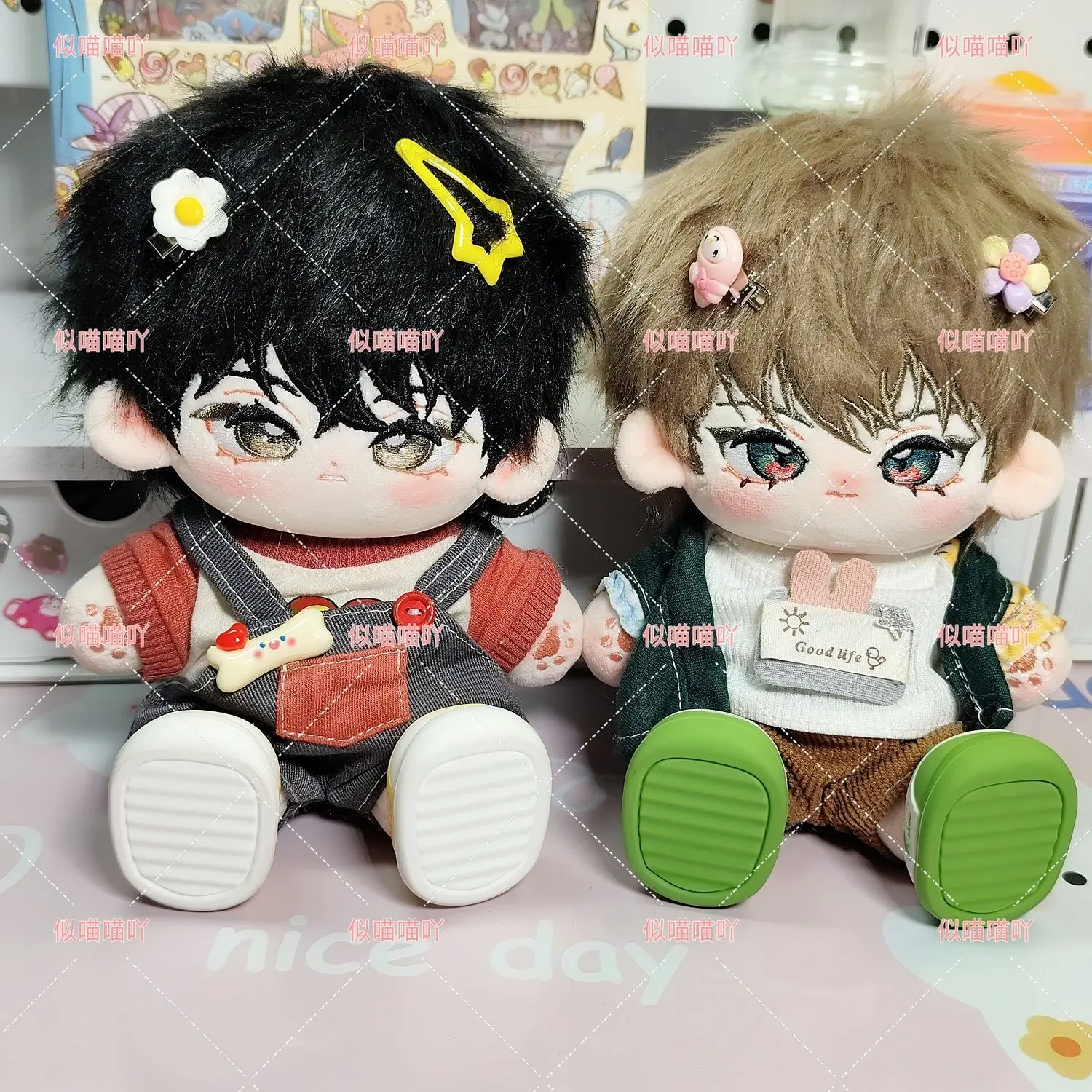 فقدت في CL OUD Baed Hyuu-woon Yeon Ha-na دمية قطنية محشوة 20 سنتيمتر كاريكاتير كورية حول فستان قطيفة هدايا للبالغين والأطفال