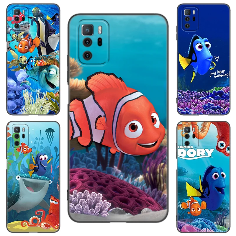 Disney Finding Nemo Dory Black Silicone Phone Case For Xiaomi Redmi Note 9 10 11 12 13 Pro Plus 11S 4G 11T 5G 9S 10S 12S