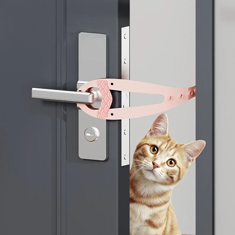Haustier-Türstopper für Katzen, Verstellbarer Freier Ein- und Ausgang, Bohrfreie Türspalt-Belüftung für Klimatisierte Räume